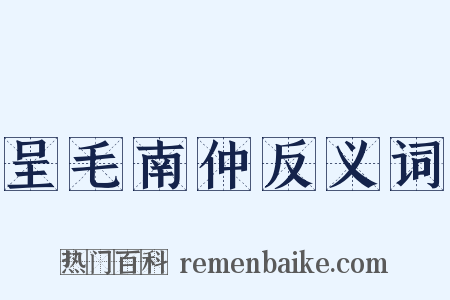 呈毛南仲反义词是什么意思的图片